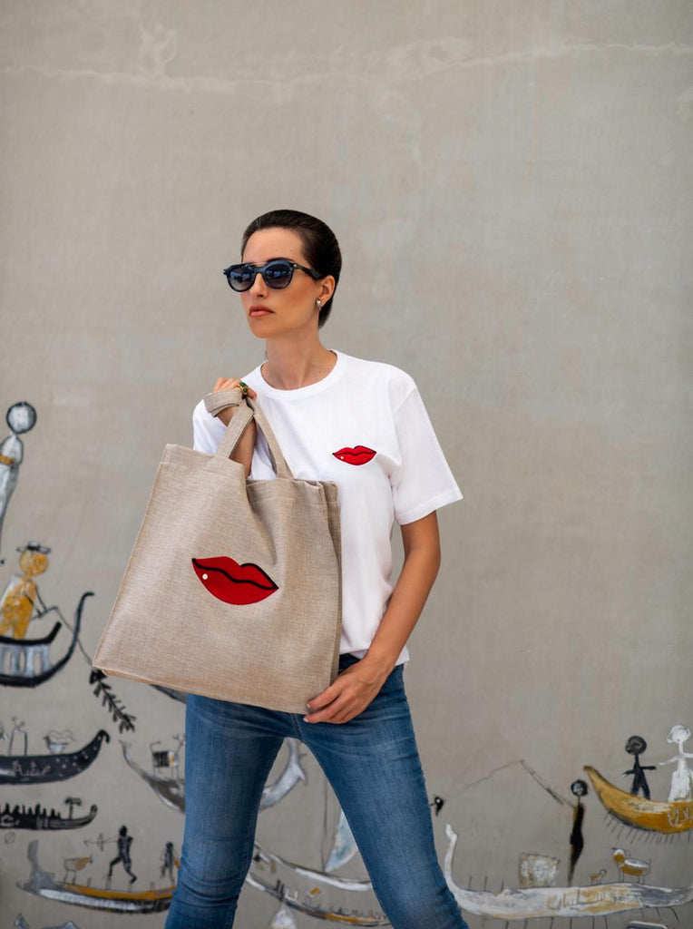 Red Lips White T-Shirt