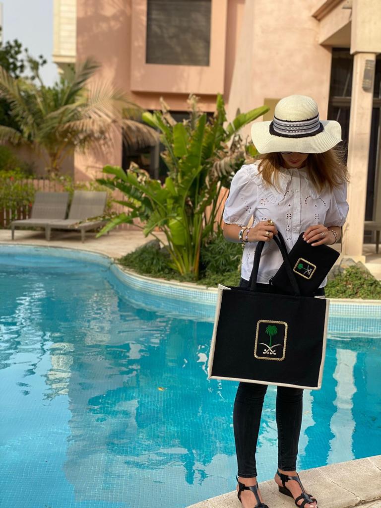 Black Saudi Emblem Tote Bag