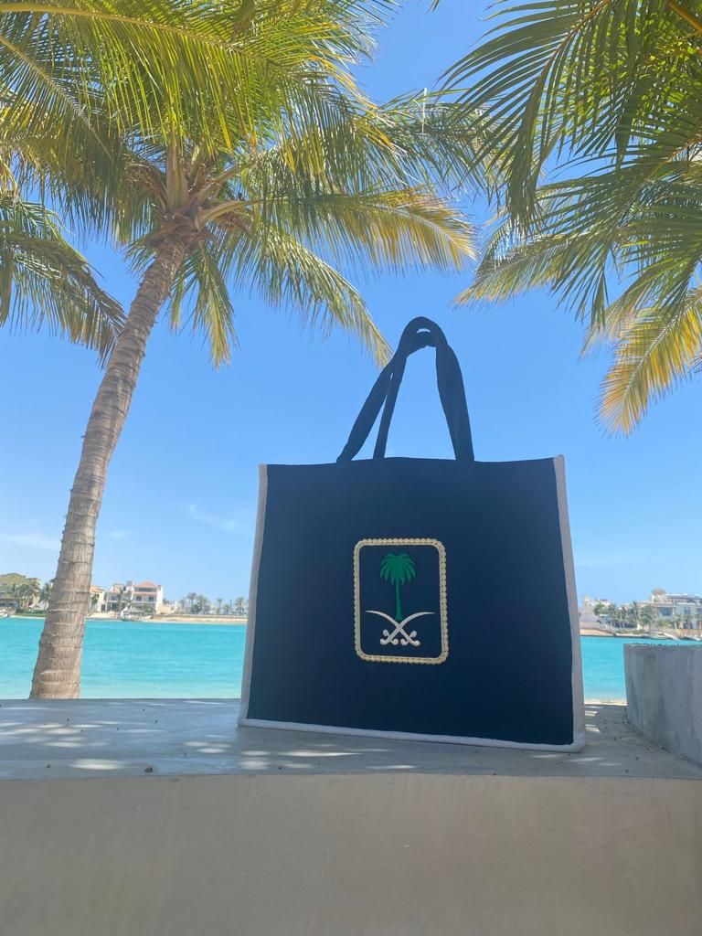 Black Saudi Emblem Tote Bag