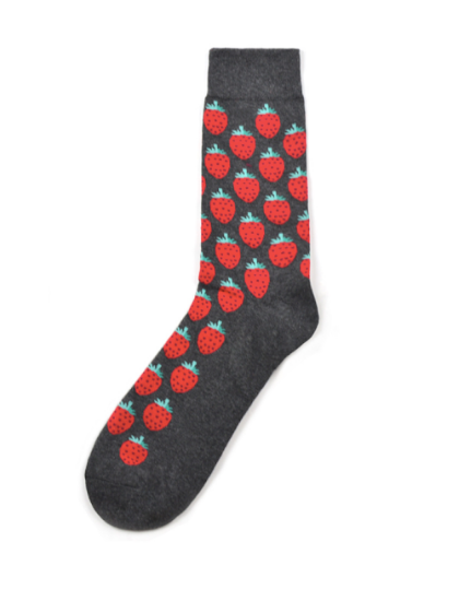 Grey Strawberries Socks