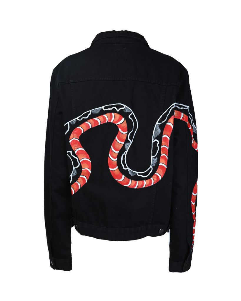Gucci jean 2025 jacket snake
