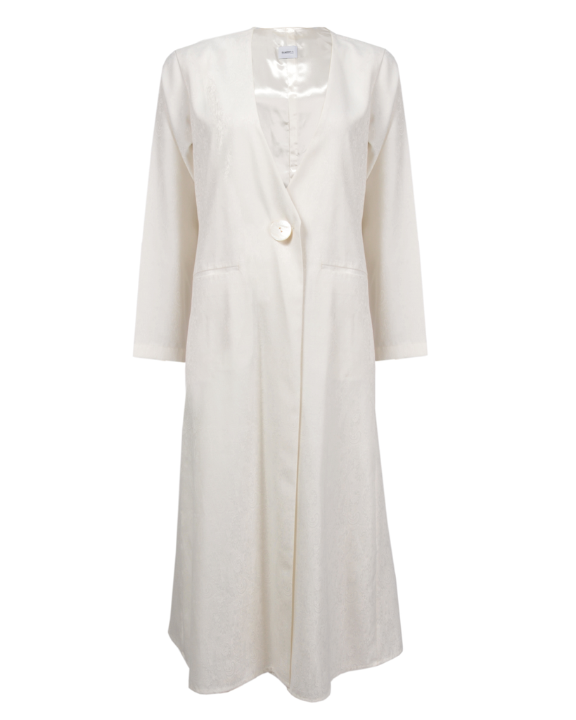 Paisley White Silk Lining Abaya