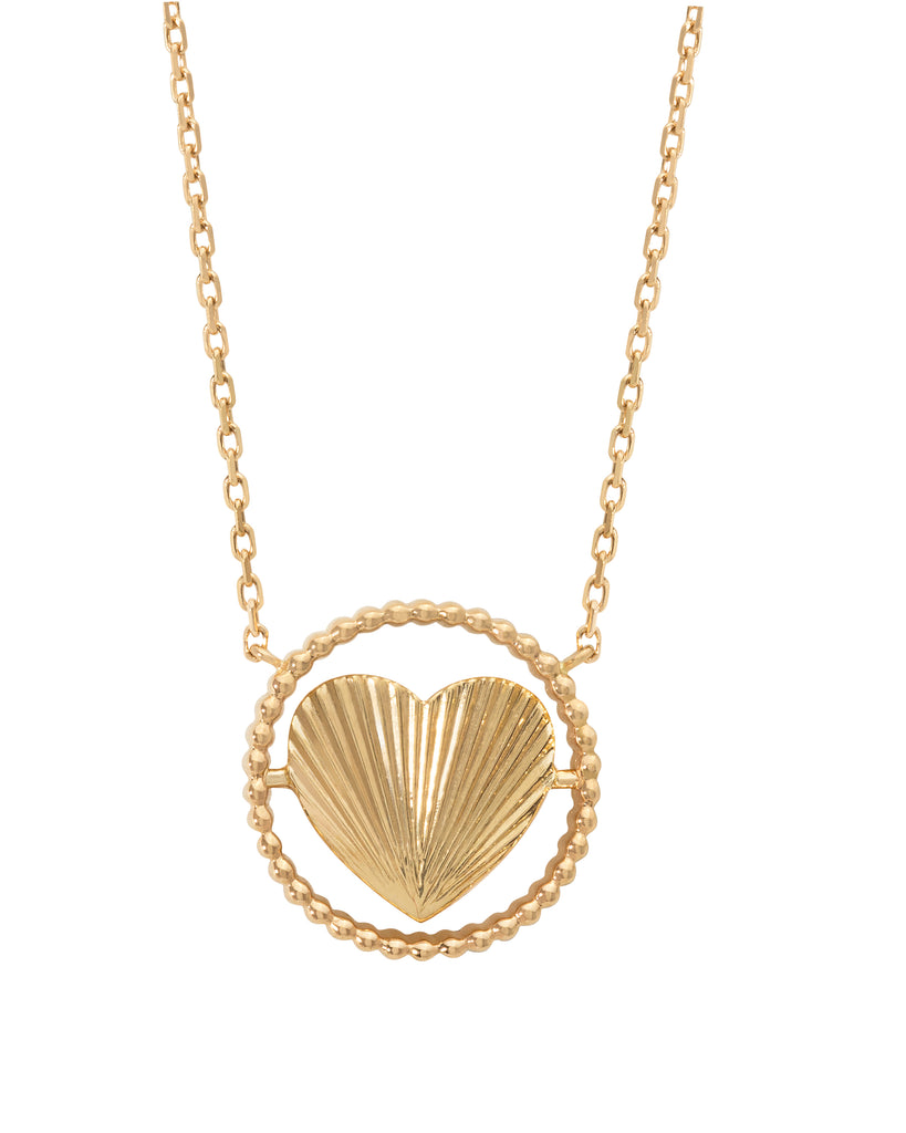 Red Heart Yellow Gold Necklace