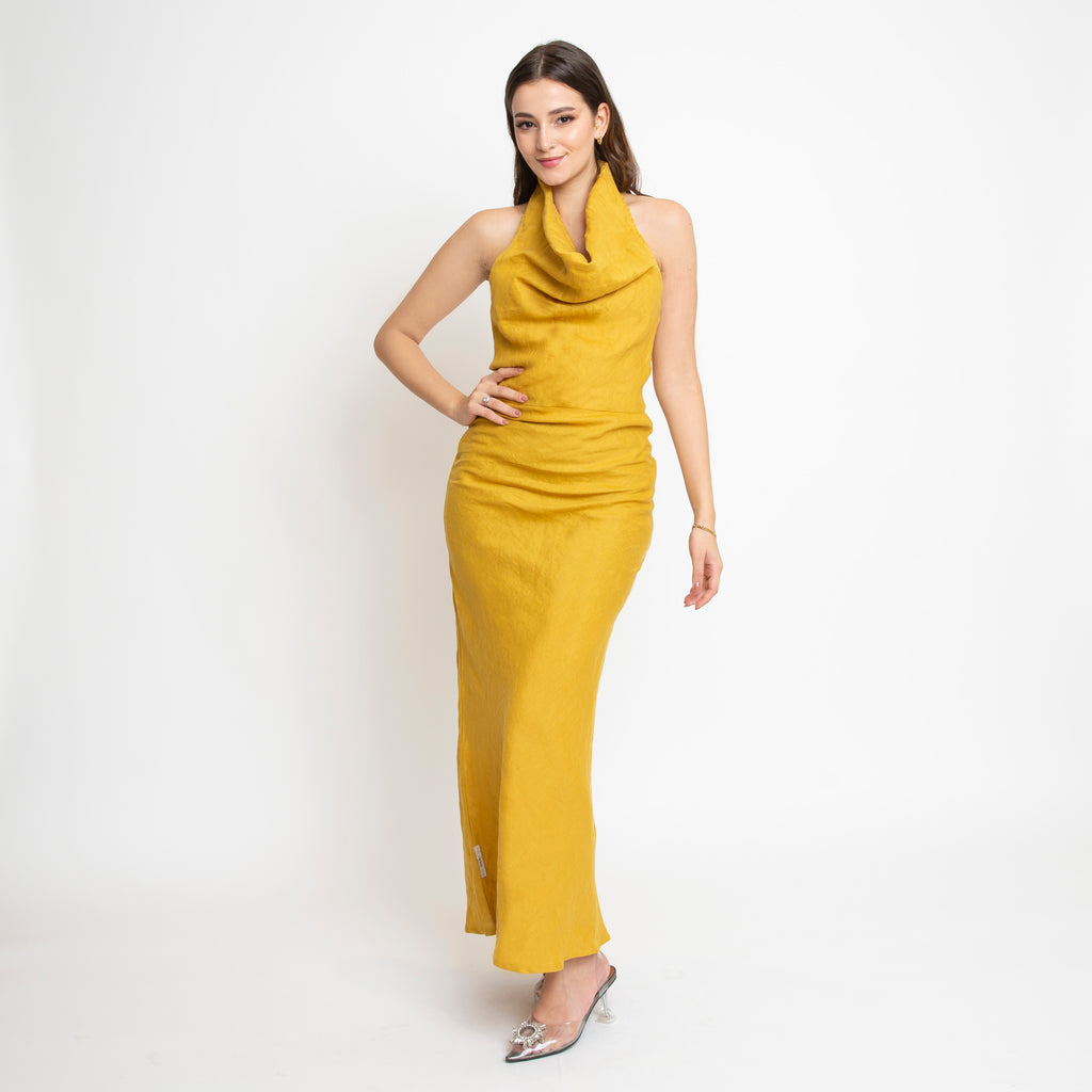 Yellow Sleeveless Long Dress