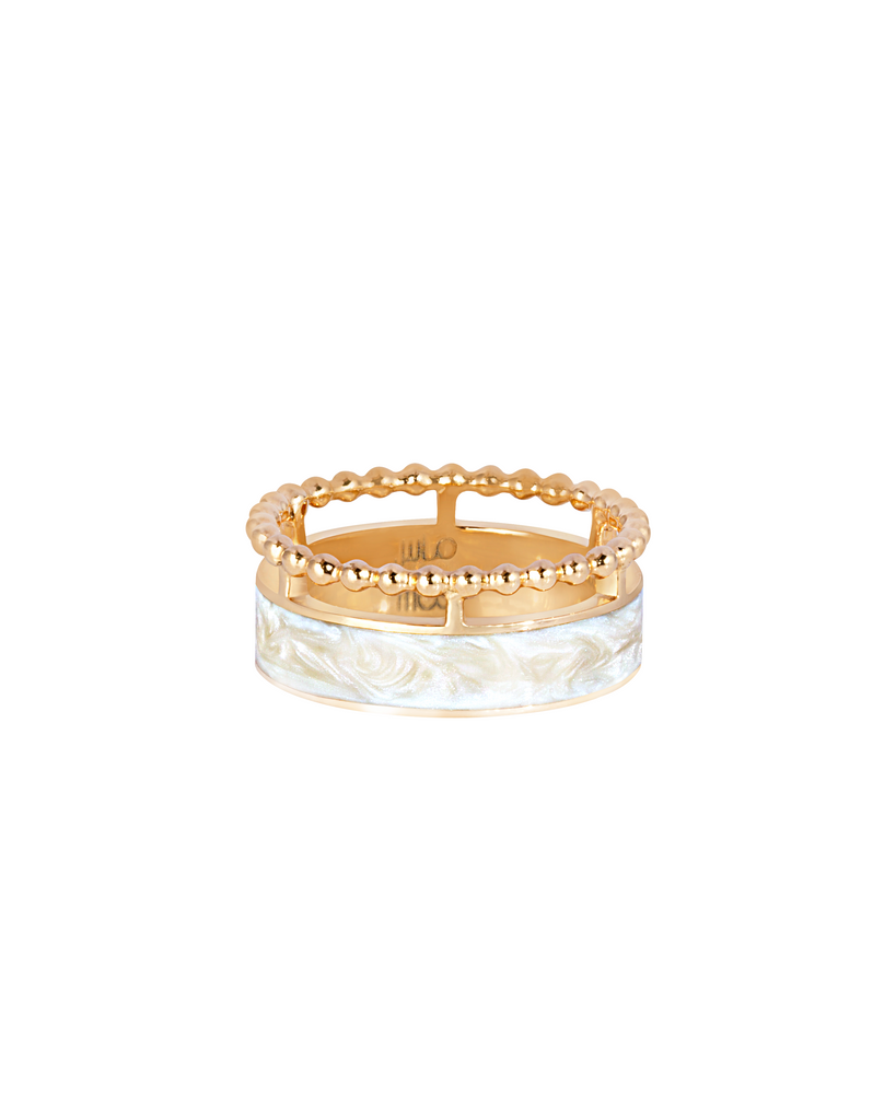 Sidra Mother of Pearl Yellow Gold Ring