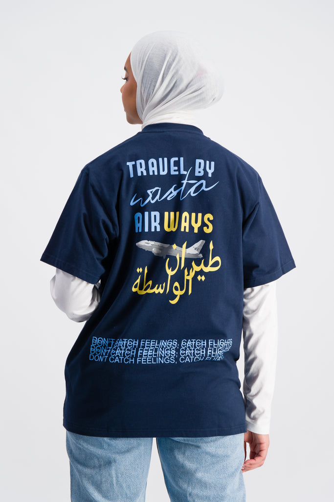 Wasta Airways Blue T-shirt
