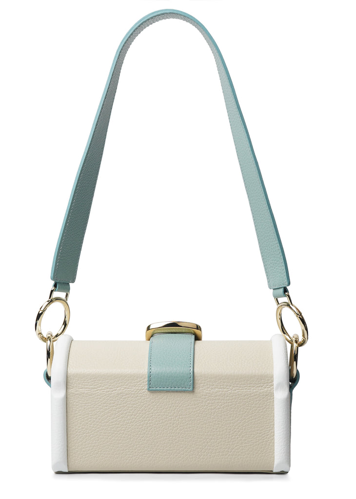 White & Aqua Lamb Bag